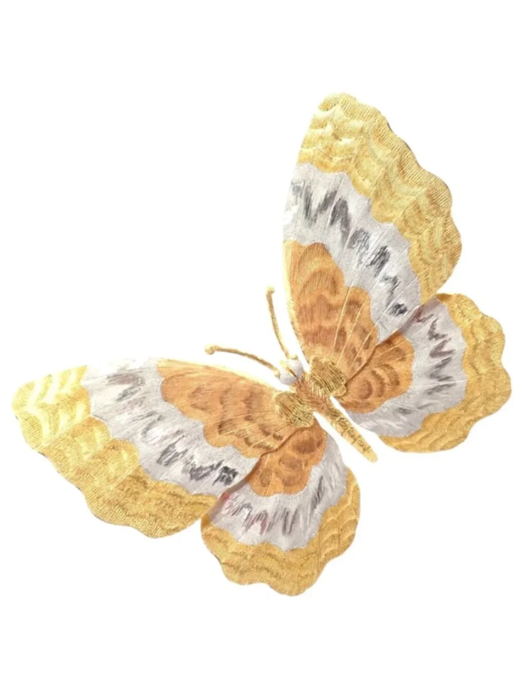 Authentic! Buccellati 18k Yellow White Rose Gold Large Butterfly Pin Brooch